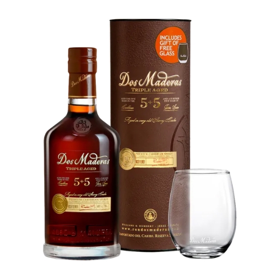 Obrázek Dárková sada rum Dos Maderas P.X. 5+5 10YO + tuba se sklenicí