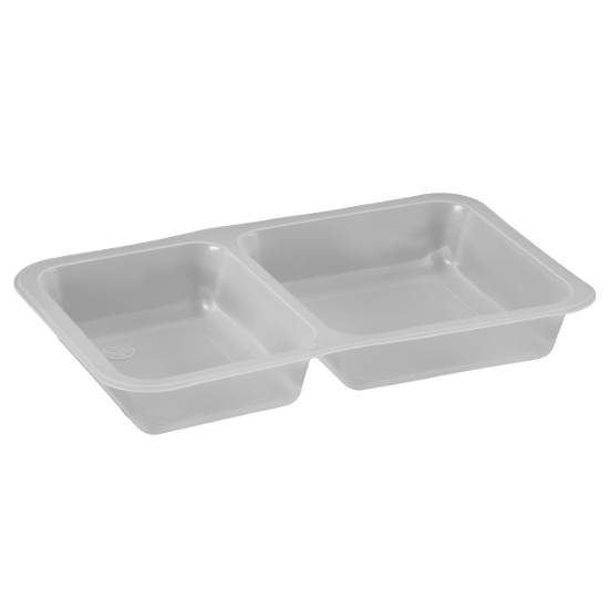 Obrázek Miska zatavovací dvoukomorová, 255 x 160 x 42mm, PE + PP - čirá/400 ks