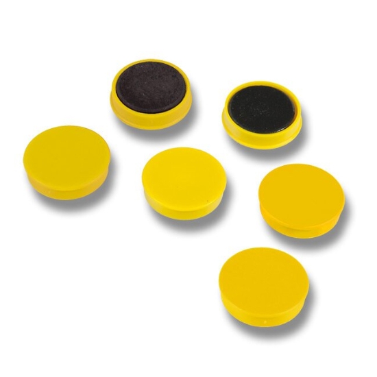 Obrázek Magnety průměr 24 mm - žlutá / 6 ks