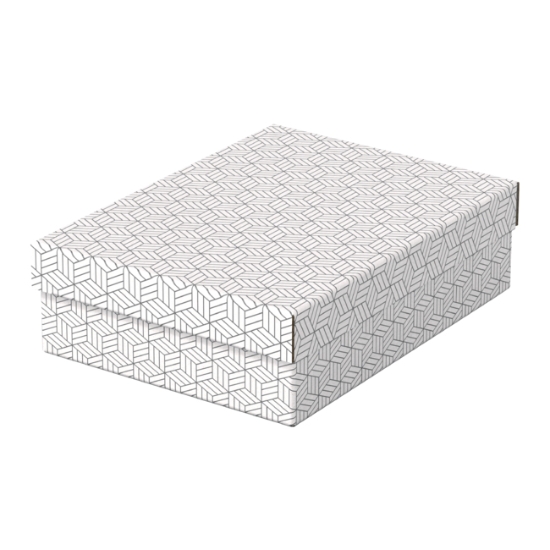 Obrázek Box úložný Esselte Home, vel. M nízký - bílá / 3 ks