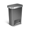 Obrázek Pedálový odpadkový koš Simplehuman – 45 l, obdélníkový, šedý plast / nerez