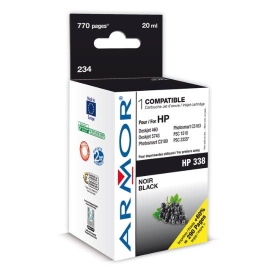 Obrázek ARMOR Ink Cartridge HP C8765EE (338) - černá