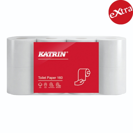 Obrázek Papír toaletní Katrin Plus Toilet - 2 vr. celuloza / 8 ks (112966)