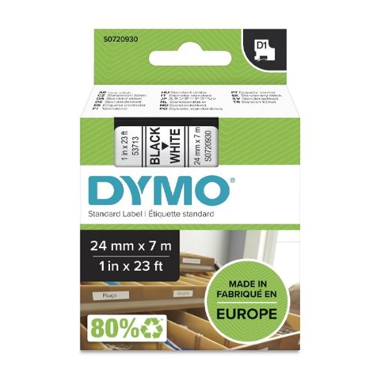 Obrázek Dymo páska D1 24mm x 7m - bílá