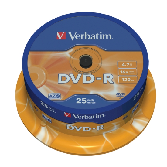 Obrázek DVD-R VERBATIM 4,7 GB  cake box / 25ks