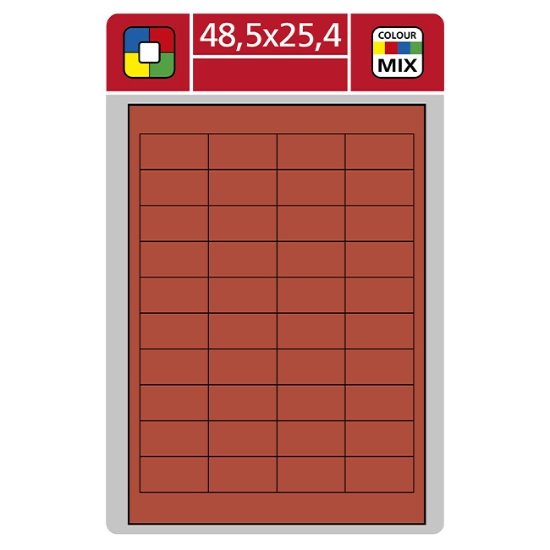 Obrázek Etiketa L 48,5 x 25,4 mm A4 - červená / 100 archů