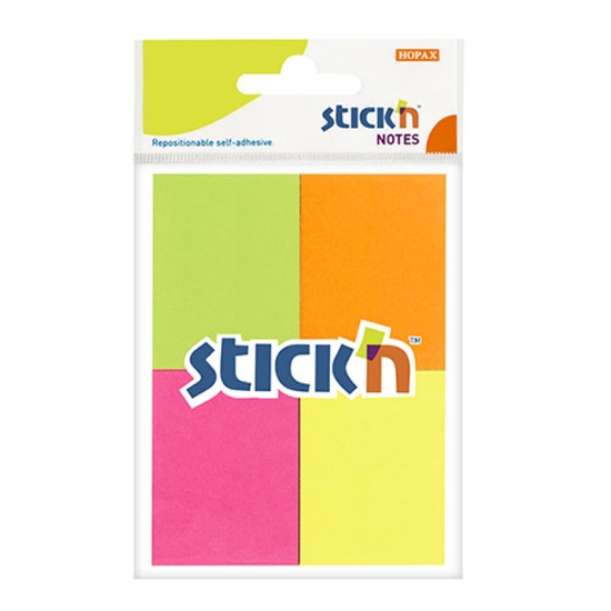Obrázek Bloček samolepící STICK´N 38 x 51 mm - mix neon barev / 4 x 50 ks