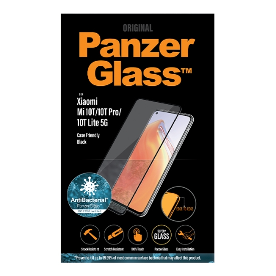 Obrázek PanzerGlass Edge-to-Edge Antibacterial pro Xiaomi Mi 10T/10T Pro/10T Lite (5G) černé