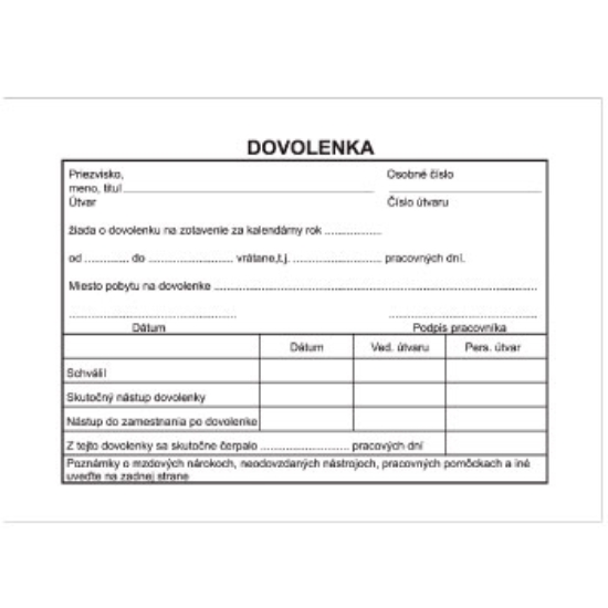 Obrázek Dovolenka A6 SK S 042