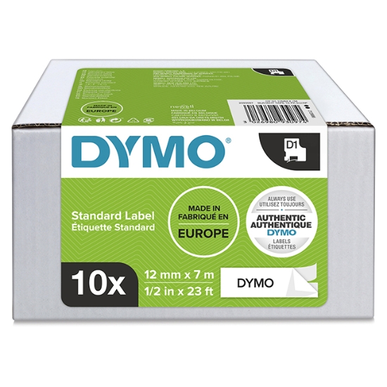 Obrázek DYMO promo speciální balení - páska D1 12 mm x 7m, černá na bílé / 10ks