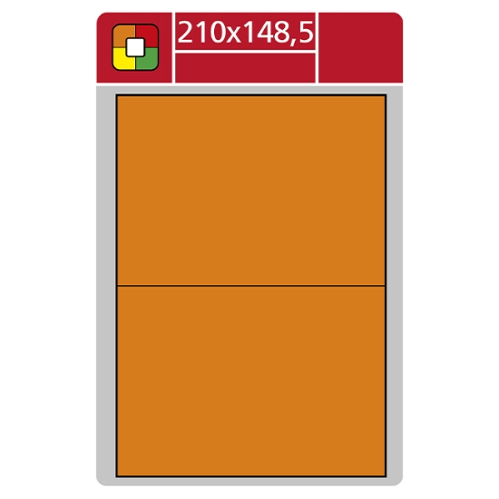 Obrázek Etiketa L 210 x 148,5 mm A4 - fluorescentní oranžová / 100 archů