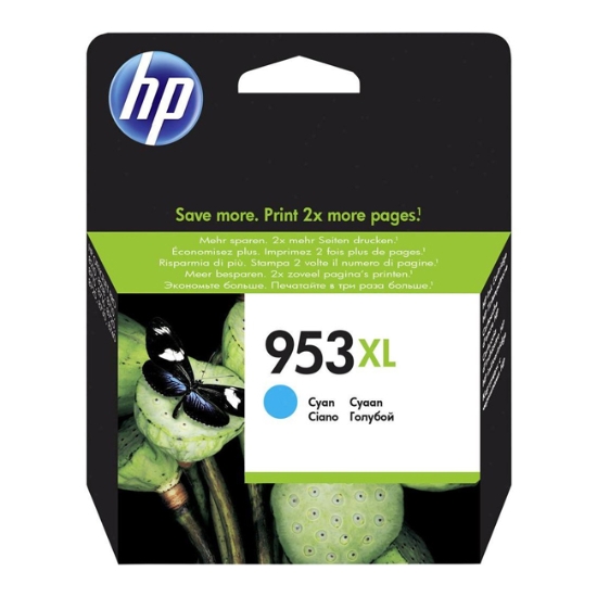 Obrázek HP originální ink F6U16AE, No.953XL, cyan, 1450str., 20ml, high capacity
