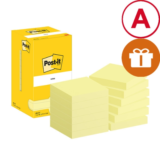 Obrázek Bloček samolepicí Post-it 76 x 76 mm  100 l - žlutý/12 bločků