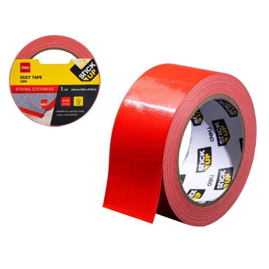 Obrázek Lepící páska textilní 48mm x 20m DELI - červená