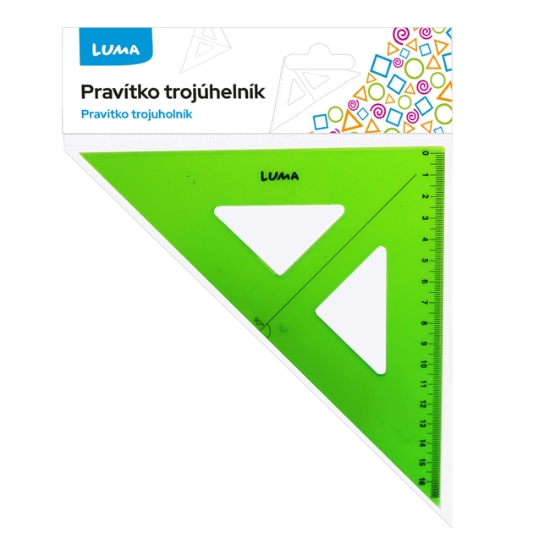 Obrázek Pravítko trojúhelník s ryskou, zelené LUMA