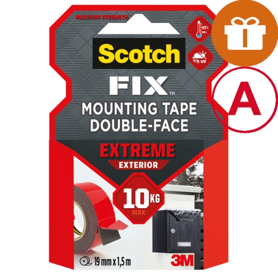 Obrázek Páska supersilná oboustranná montážní Scotch do exteriéru 19 mm x 1,5 m