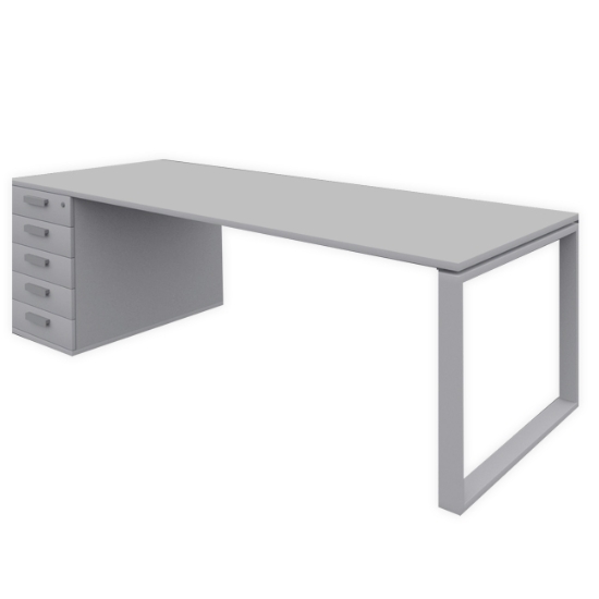 Obrázek Stůl se zásuvkami OFFICE PLUS 200 x 80 x 73,5 cm - šedá