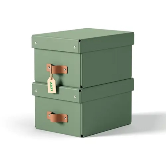 Obrázek Box úložný Leitz Puro, karton, velikost S, zelený / 2 ks