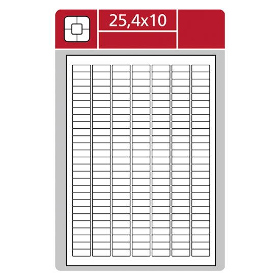 Obrázek Etiketa L 25,4 x 10 mm A4 - bílá / 100 archů
