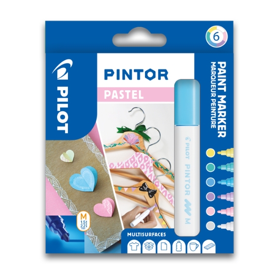 Obrázek Popisovač akrylový Pilot Pintor Pastel M / sada 6 ks