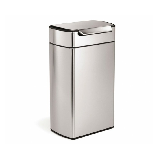 Obrázek Dotykový odpadkový koš Simplehuman – 40 l, hranatý, matná nerez ocel