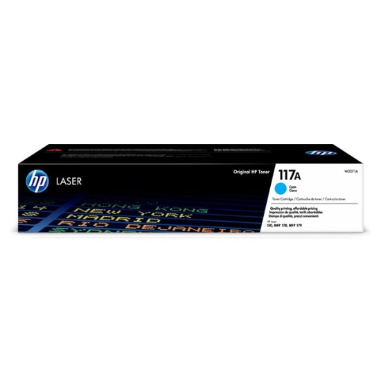 Obrázek HP originální toner W2071A, cyan, 700str., HP 117A