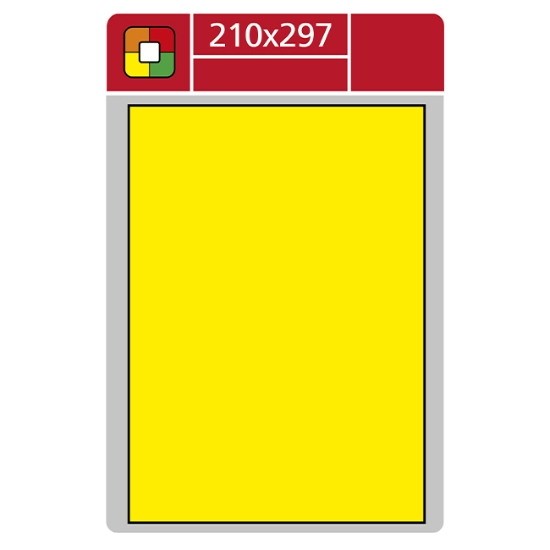 Obrázek Etiketa L 210 x 297 mm A4 - fluorescentní žlutá / 100 archů
