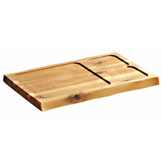 Obrázek Prkénko servírovací se dvěma zálivy 37,5 x 24 x 2,5 cm - akátové dřevo