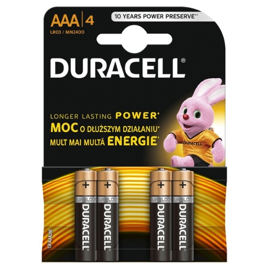 Obrázek Baterie alkalická Duracell Basic AAA, mikrotužka / 4ks