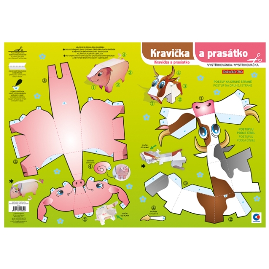 Obrázek Vystřihovánka - Kravička a prasátko