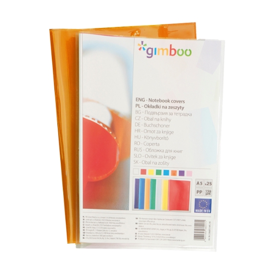 Obrázek Obaly na sešity gimboo A4 - oranžová / 25 ks
