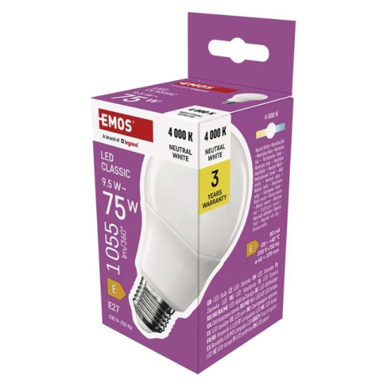 Obrázek LED žárovka Classic A60 / E27 / 9,5 W (75 W)