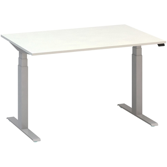Obrázek ALFA UP stůl výškově stavitelný 120 cm - bílá / šedé podnoží