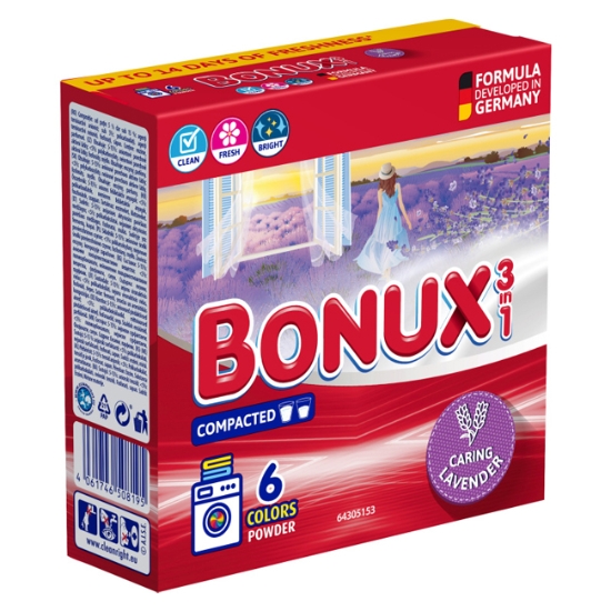 Obrázek Prášek na praní Bonux Lavender, 6 PD