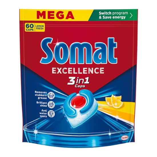 Obrázek Tablety do myčky Somat 3in1 Caps Lemon 60 kusů