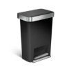 Obrázek Pedálový odpadkový koš Simplehuman – 45 l, obdélníkový, černý plast /nerez