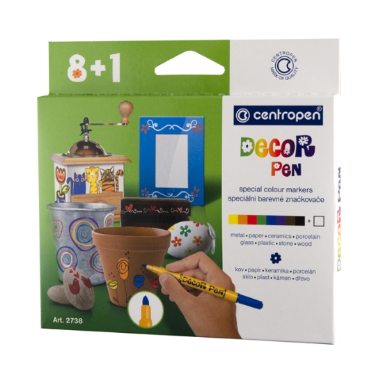 Obrázek Popisovač CENTROPEN 2738 dekorační / sada 9 ks