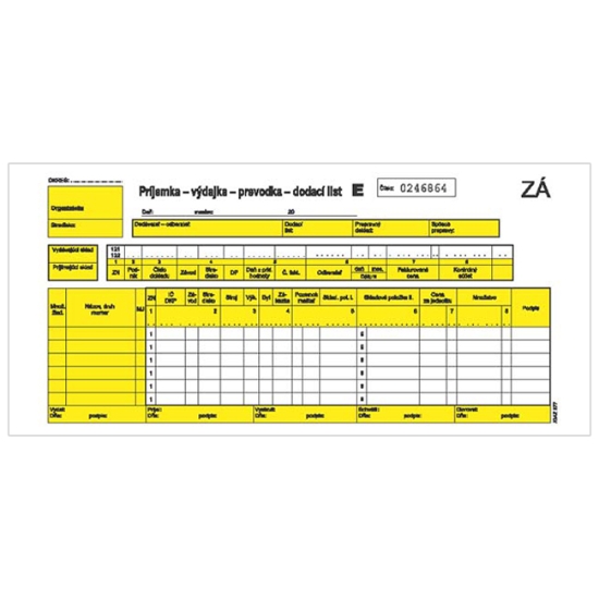 Obrázek IGAZ277/ Príjemka - výdajka - prevodka dod. list - 2/3 A4, 150 list. číslovaný, samoprepis 