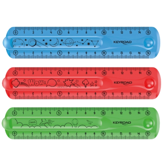 Obrázek Pravítko KEYROAD Flexi 15cm - mix barev