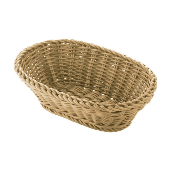 Obrázek Košík oválný, stolní 23,5 x 16 x 6,5 cm - světle béžový