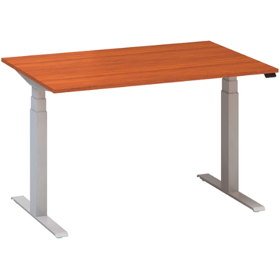 Obrázek ALFA UP stůl výškově stavitelný 120 cm - třešeň / šedé podnoží