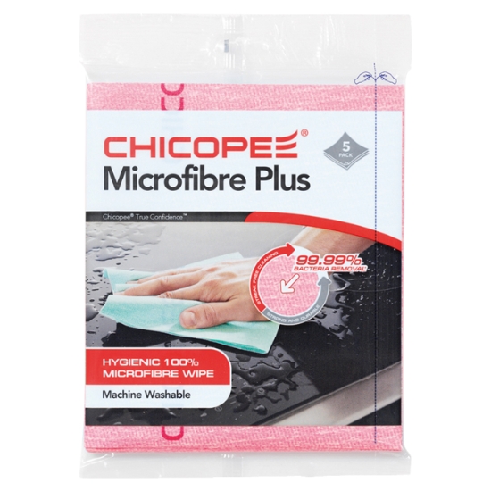 Obrázek Utěrky CHICOPEE Microfibre Plus 34x40 cm / 5 ks - červené