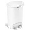 Obrázek Pedálový odpadkový koš Simplehuman – 50 l, půlkulatý, bílý plast