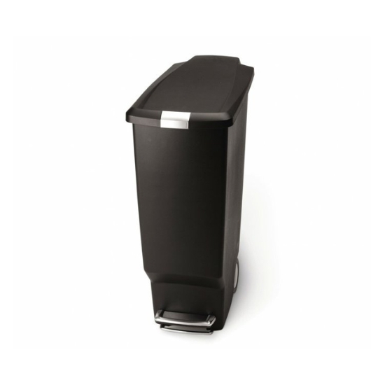 Obrázek Pedálový odpadkový koš Simplehuman – 40 l, úzký, černý plast