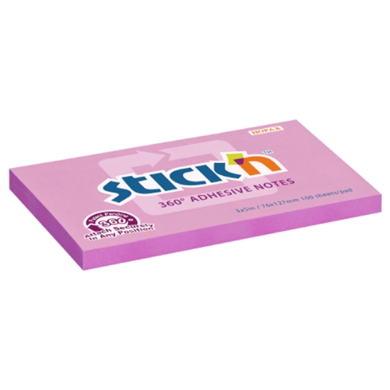 Obrázek Bloček samolepicí 360° STICK´N, 76 x 127 mm, 100 l - růžový