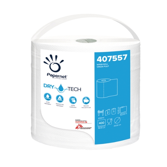 Obrázek Papírové utěrky na roli Drytech, 400útr. 38x23,4 cm / 152 m