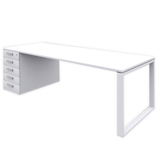 Obrázek Stůl se zásuvkami OFFICE PLUS 200 x 80 x 73,5 cm - bílá