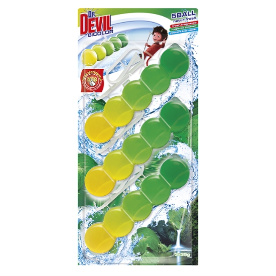 Obrázek Dr. Devil BiCOLOR WC 5Ball 3x35g Natur fresh		