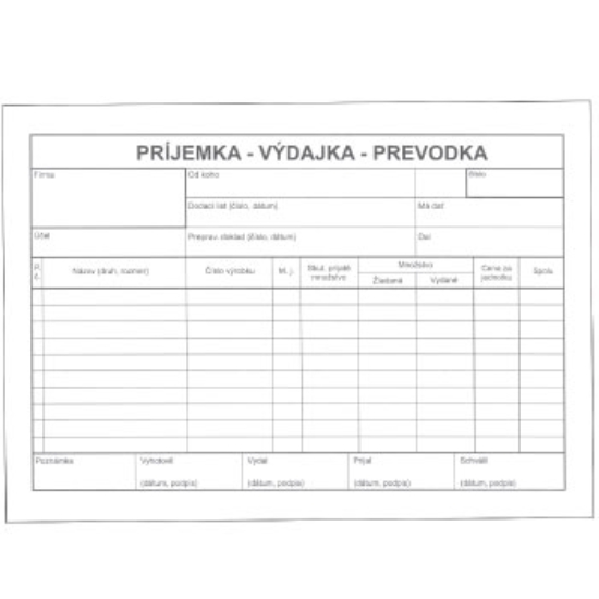 Obrázek Príjemka - Výdajka - Prevodka A5 samoprepis SK S 066