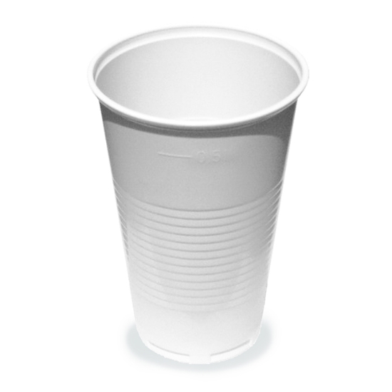 Obrázek Kelímek plastový 0,5 l - bílá / 50 ks